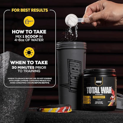 REDCON1 Total War Pre Workout Powder, Blue Lemonade