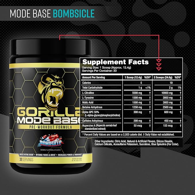 Gorilla Mind Base Pre Workout - Bombsicle